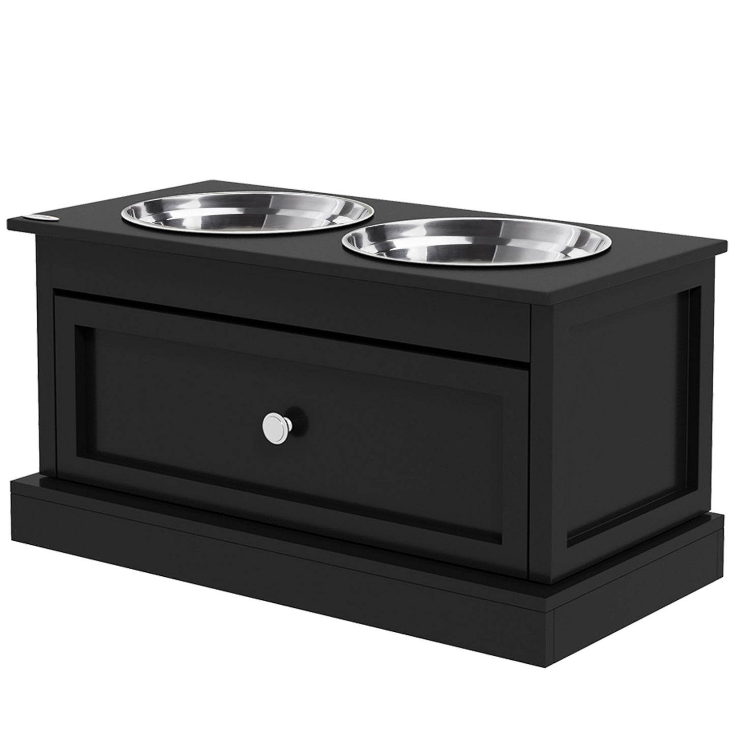 Elevated Dog Bowls with Storage Drawer, Raised Dog Bowl Stand