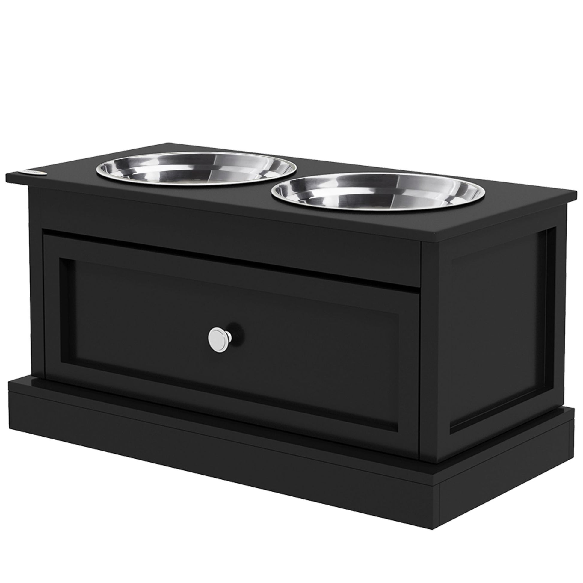 Elevated Dog Bowls with Storage Drawer, Raised Dog Bowl Stand