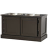 Elevated Dog Bowls with Storage, Two Stainless Steel Bowls