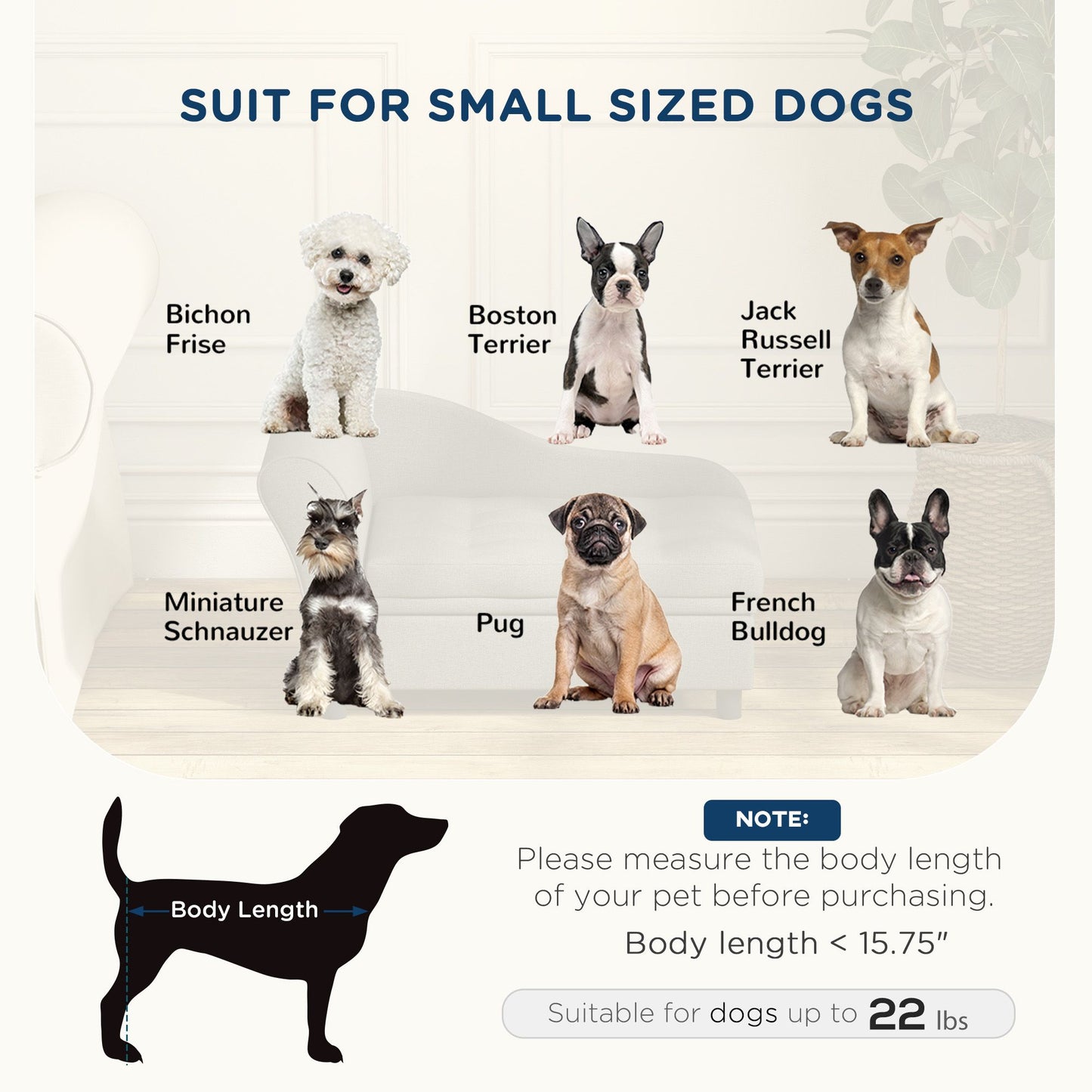 Elevated Dog Sofa Pet Bed with Storage Soft Cushion