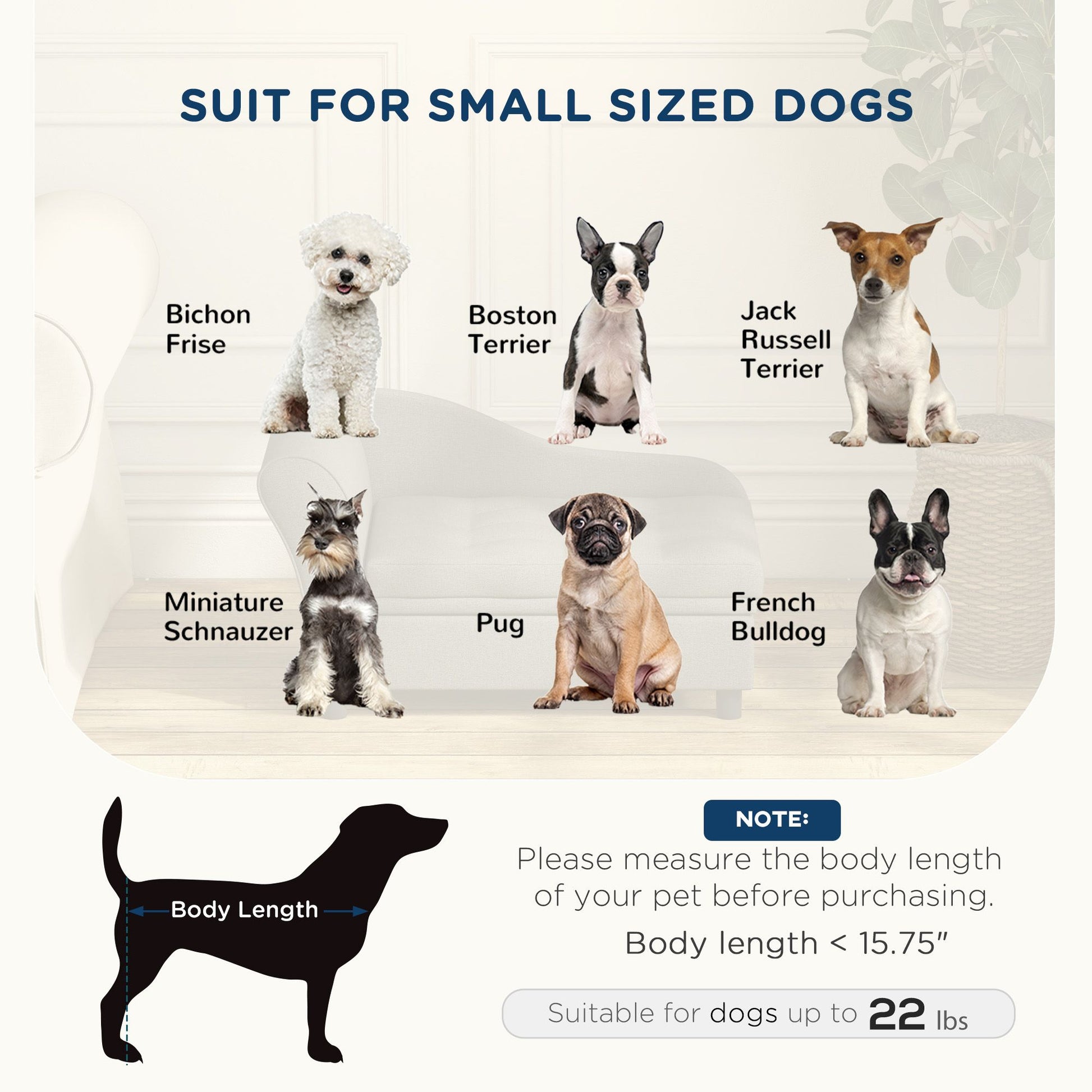 Elevated Dog Sofa Pet Bed with Storage Soft Cushion