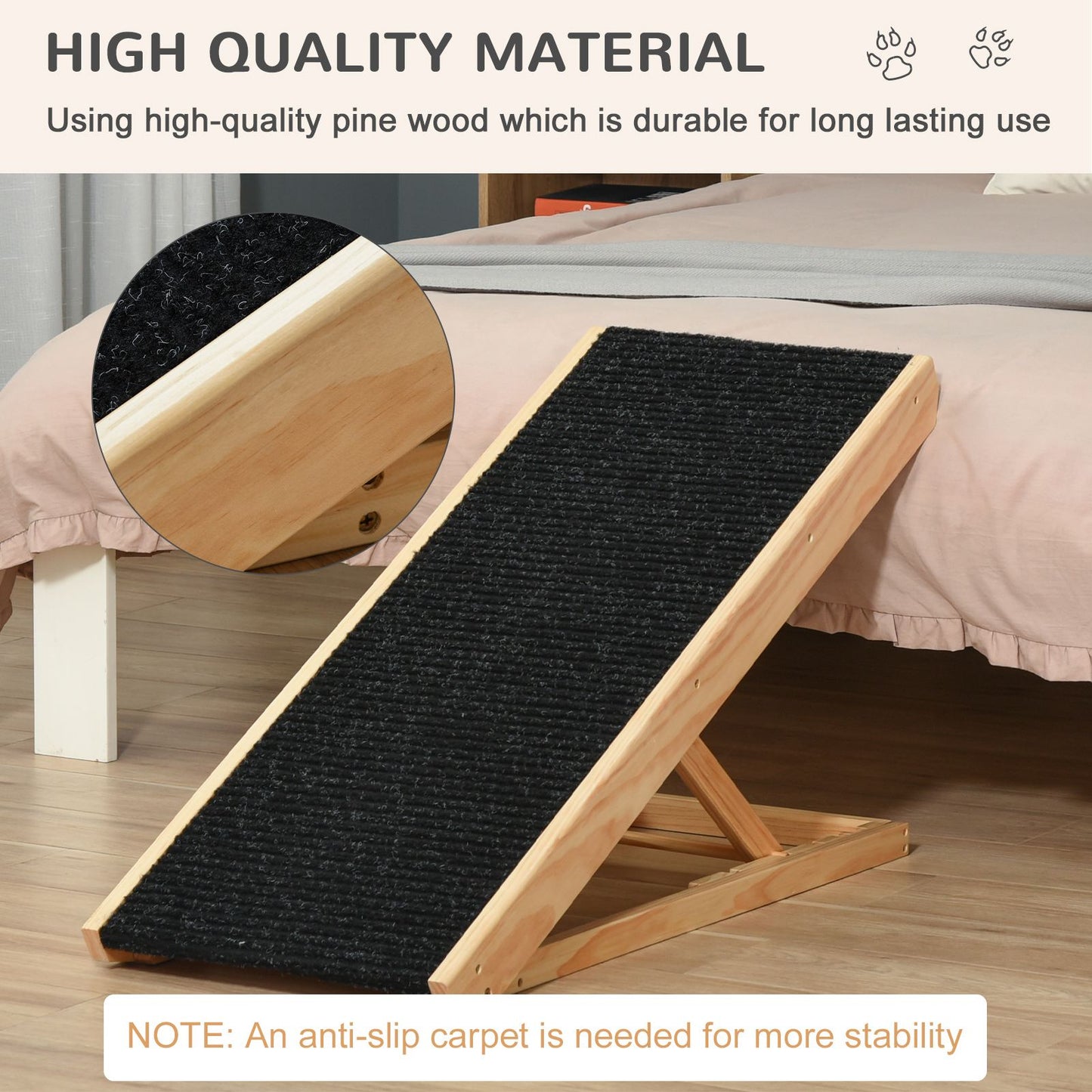 Elevated Pet Ramp for Dogs, Cats, Rabbits, Height