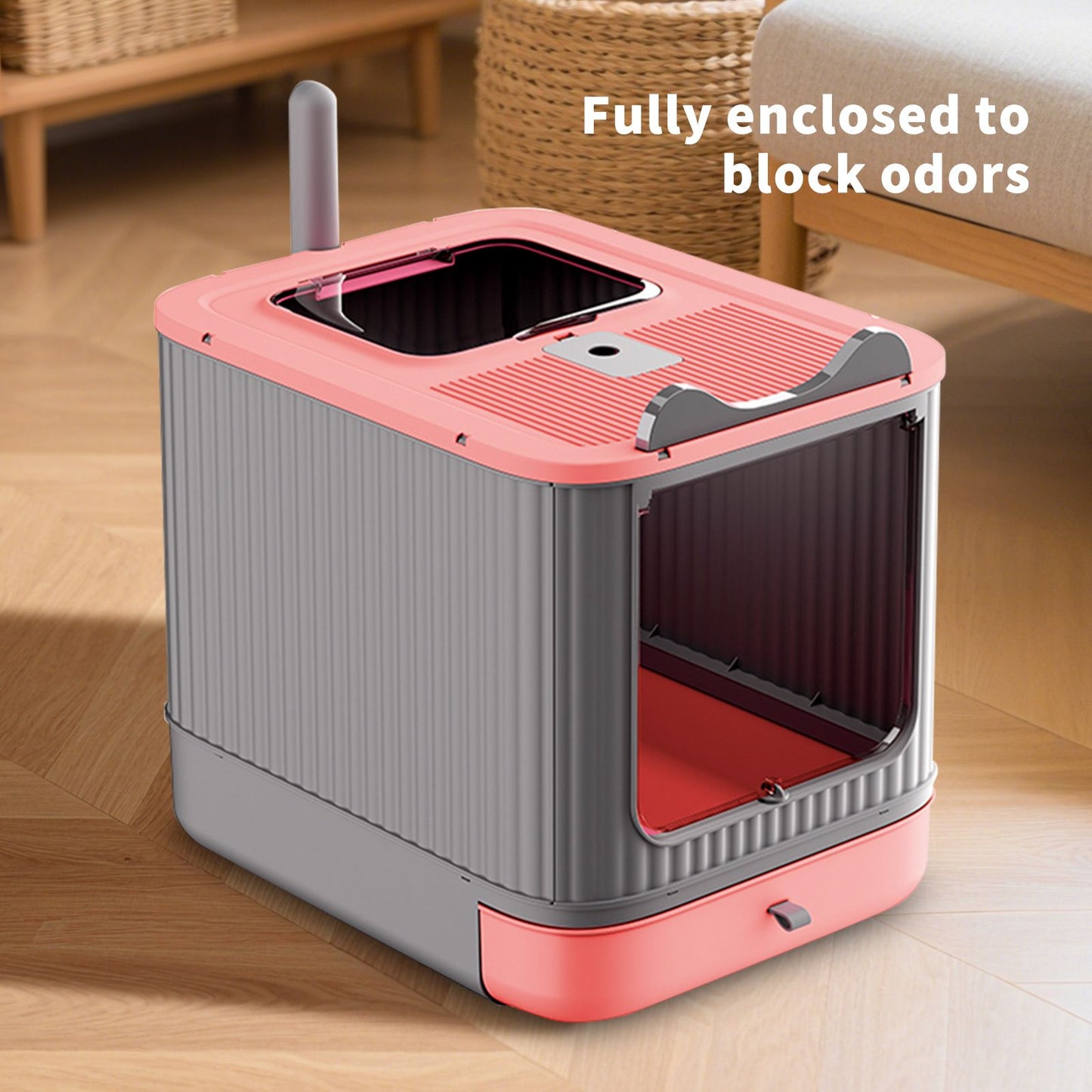 Elf Cat Litter Box, Dual-Entry Fully Enclosed, Odor-Free, Modern
