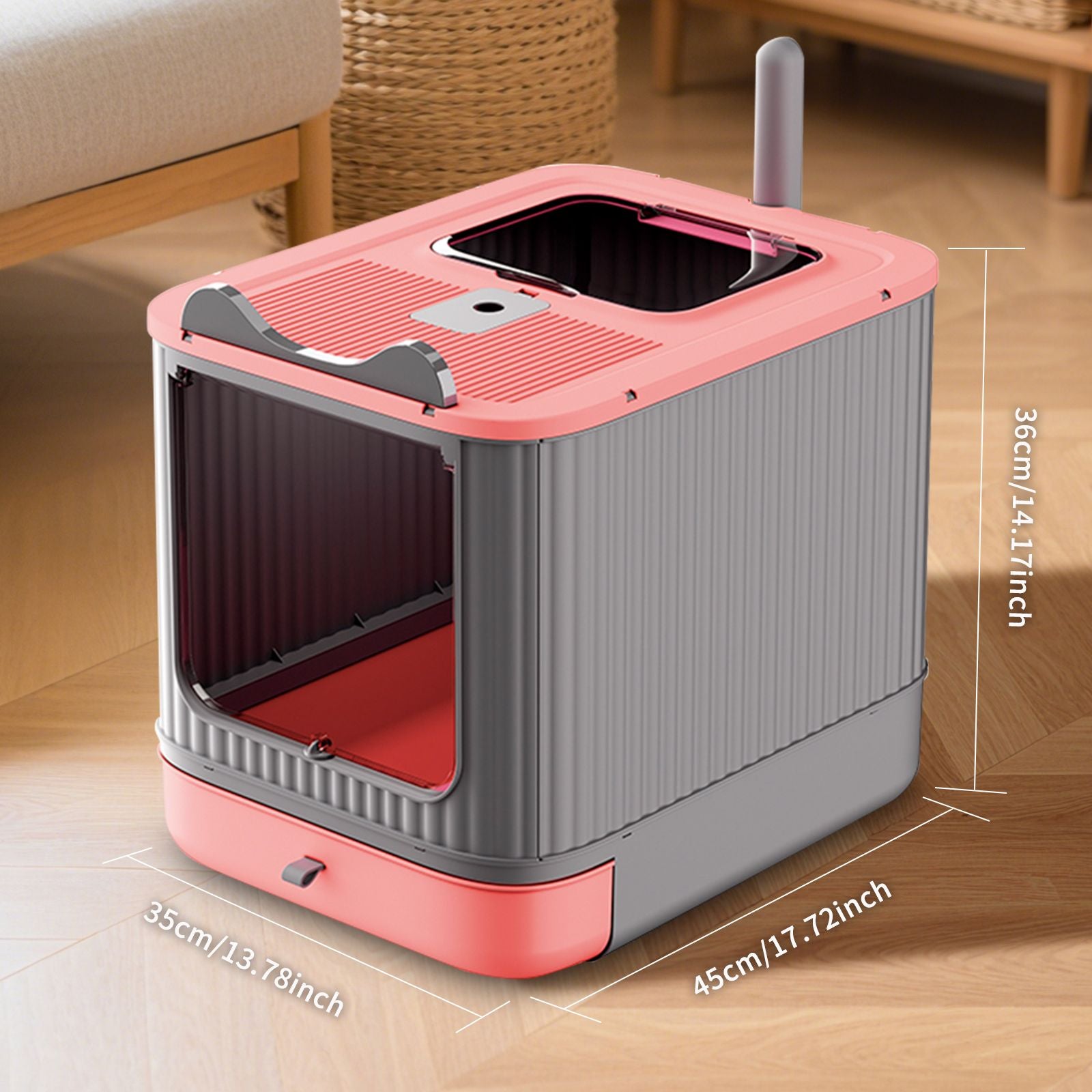 Elf Cat Litter Box, Dual-Entry Fully Enclosed, Odor-Free, Modern