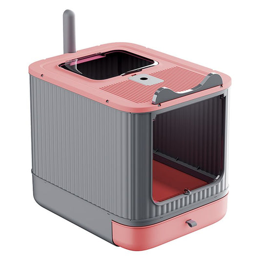 Elf Cat Litter Box, Dual-Entry Fully Enclosed, Odor-Free, Modern