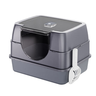 Enclosed Cat Litter Box, Orange - Odor-Locking, Spacious