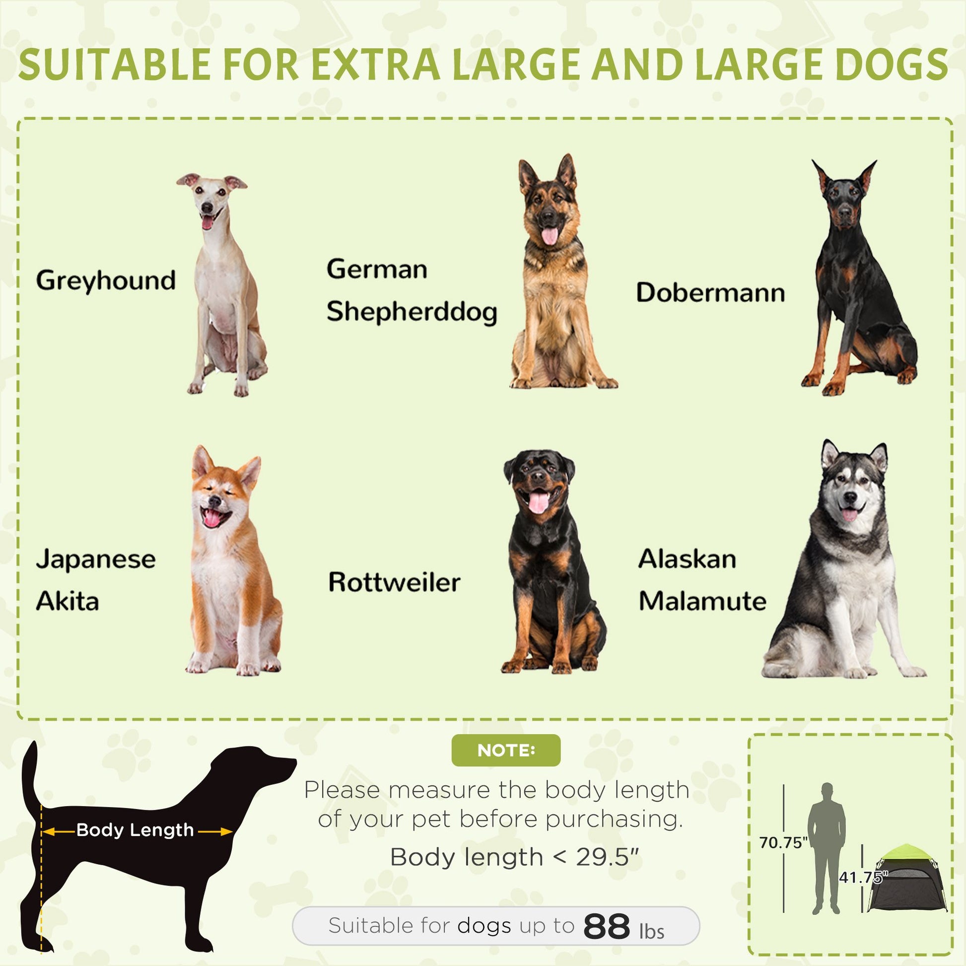 Extra Large Dog Portable Camping Tent with Carrying Bag for Beach