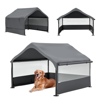 Extra Large Outdoor Dog House Tent with 3-Sided Mesh Windows