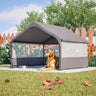 Extra Large Outdoor Dog House Tent with 3-Sided Mesh Windows