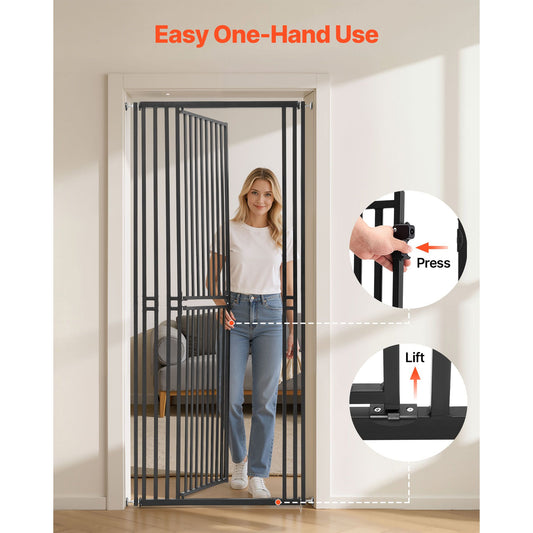 Extra Tall Pet Gate for Cats, 28-34 in Adjustable Width, 78.7