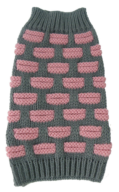 Fashion Weaved Heavy Knit Designer Ribbed Turtle Neck Dog Sweater