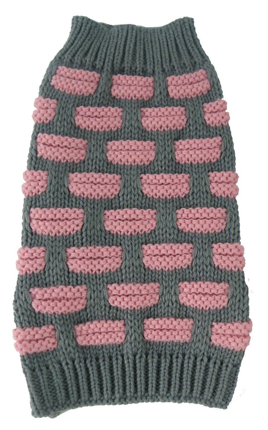 Fashion Weaved Heavy Knit Designer Ribbed Turtle Neck Dog Sweater