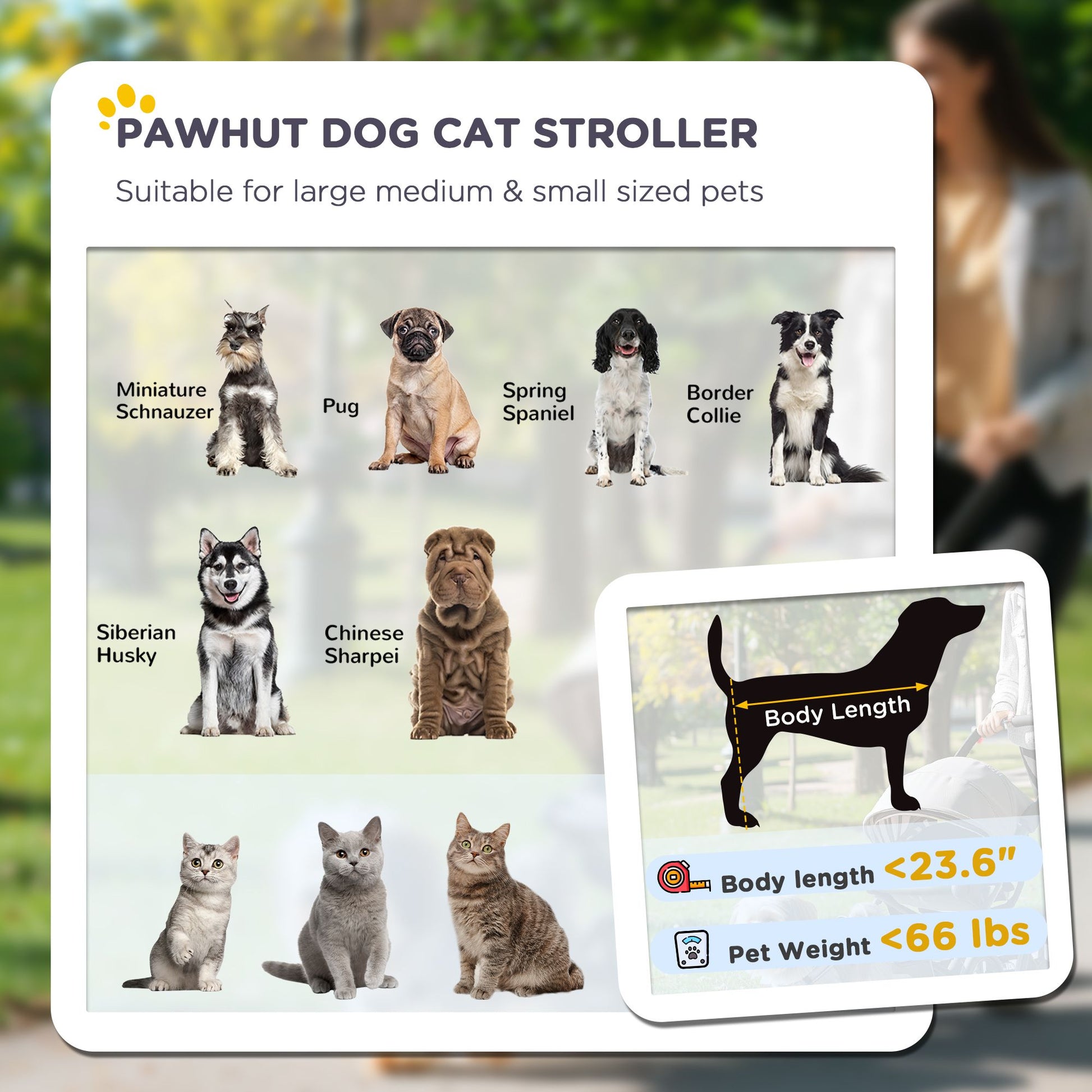 Foldable Doggy Stroller for Medium Large Dogs, Pet Stroller
