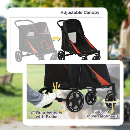 Foldable Doggy Stroller for Medium Large Dogs, Pet Stroller