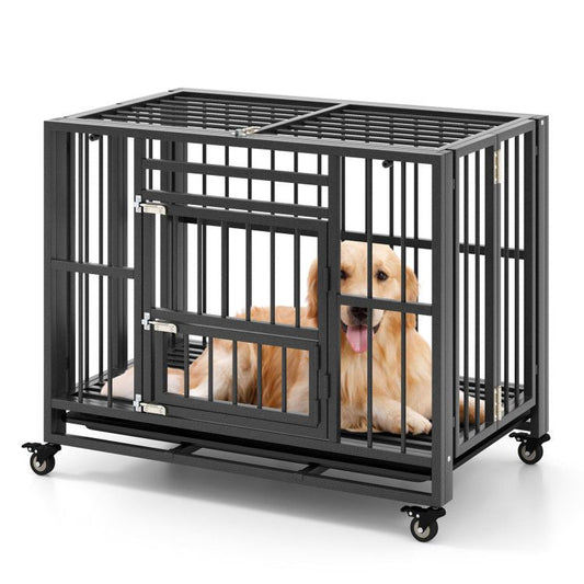 Foldable Heavy-Duty Metal Dog Cage Chew-Proof Dog Crate