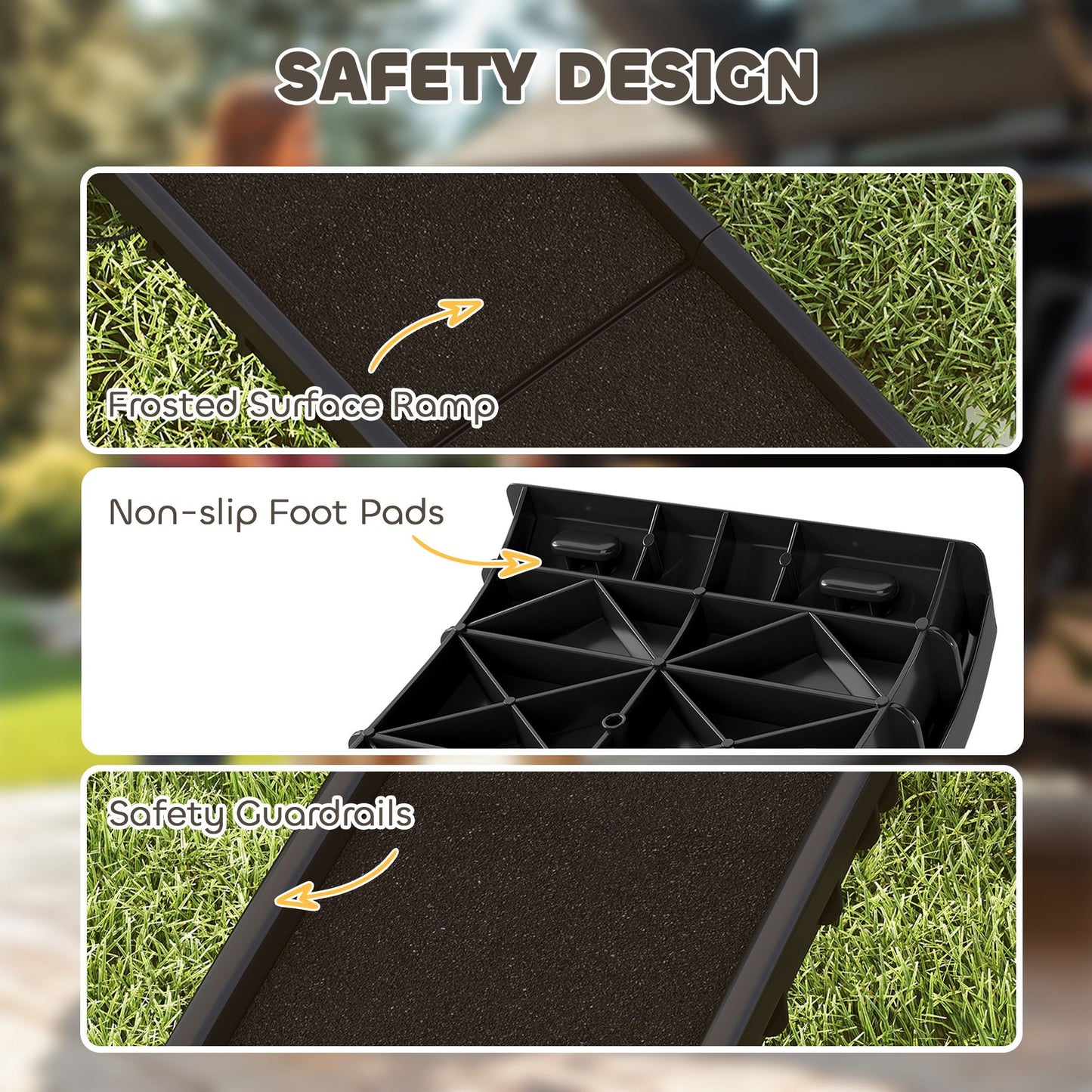 Folding Dog Ramp for Car, 61 Inches Portable Pet Ramp with Non Slip