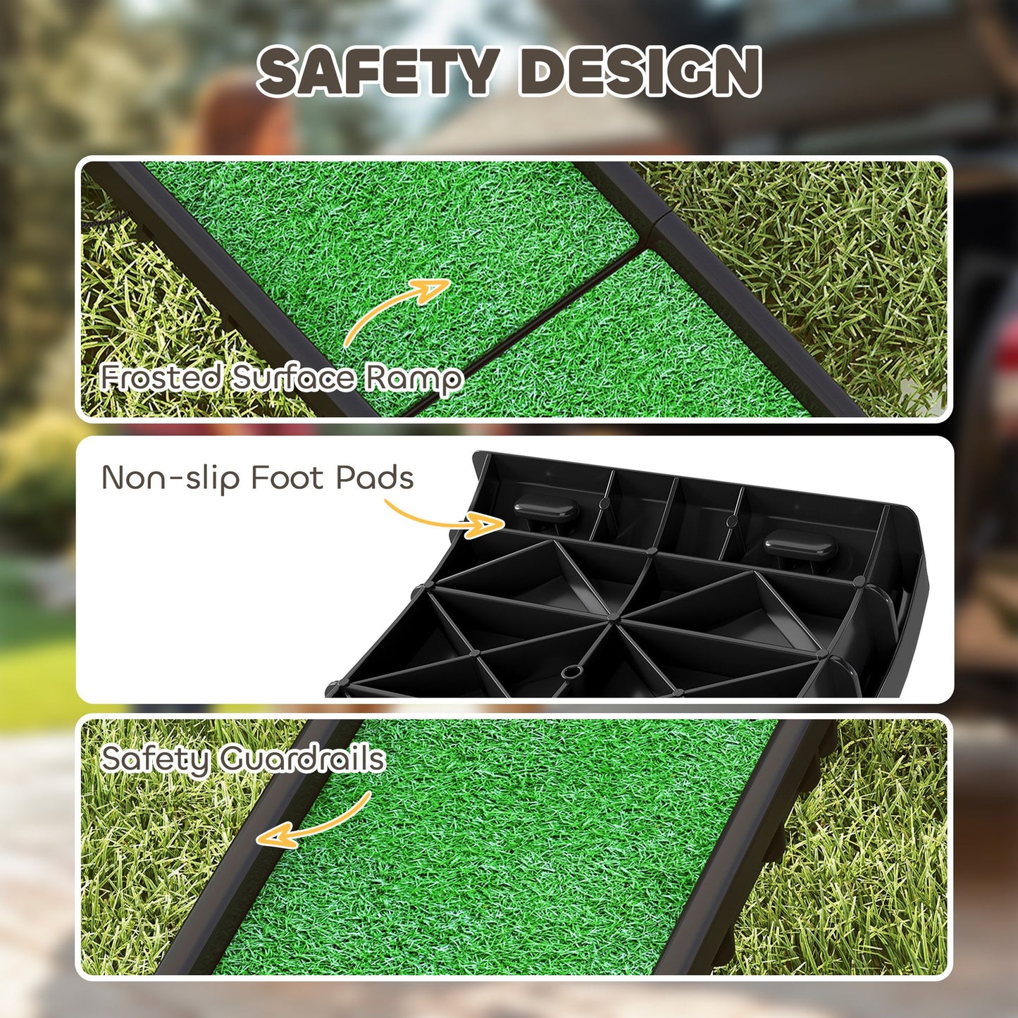 Folding Dog Ramp for Car, 61 Inches Portable Pet Ramp with Non Slip