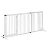 Freestanding Pet Gate Adjustable Wooden Dog Barrier 3 Panel Safety