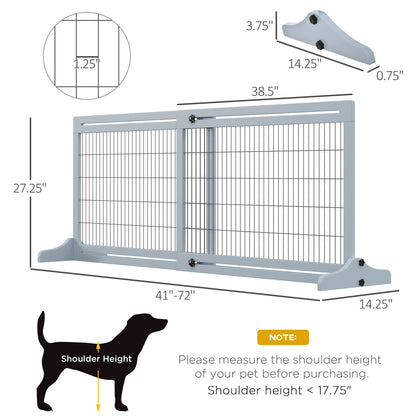 Freestanding Pet Gate Extra Wide 72 H Adjustable Dog Cat Fence Blue