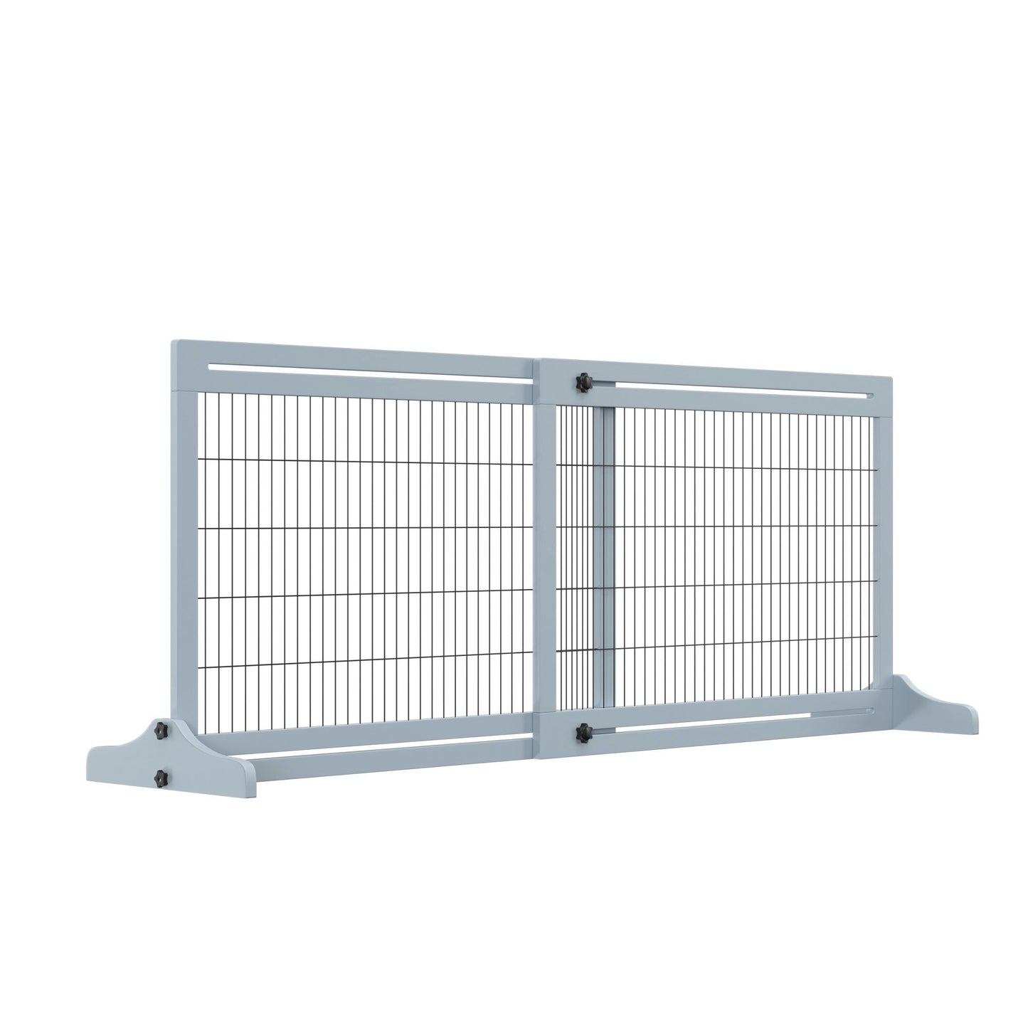 Freestanding Pet Gate Extra Wide 72 H Adjustable Dog Cat Fence Blue
