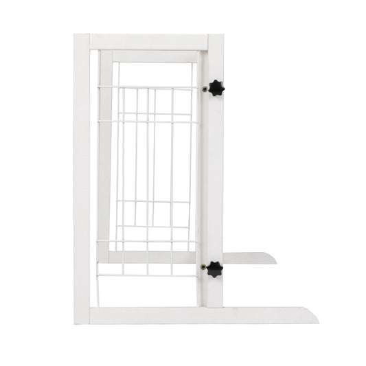 Freestanding Wooden Pet Fence for Stairs, Doorways and Hallways