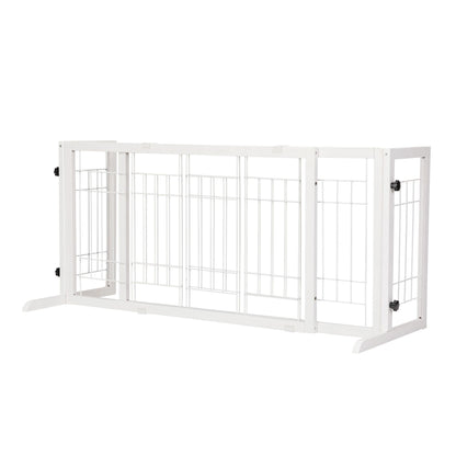 Freestanding Wooden Pet Fence for Stairs, Doorways and Hallways