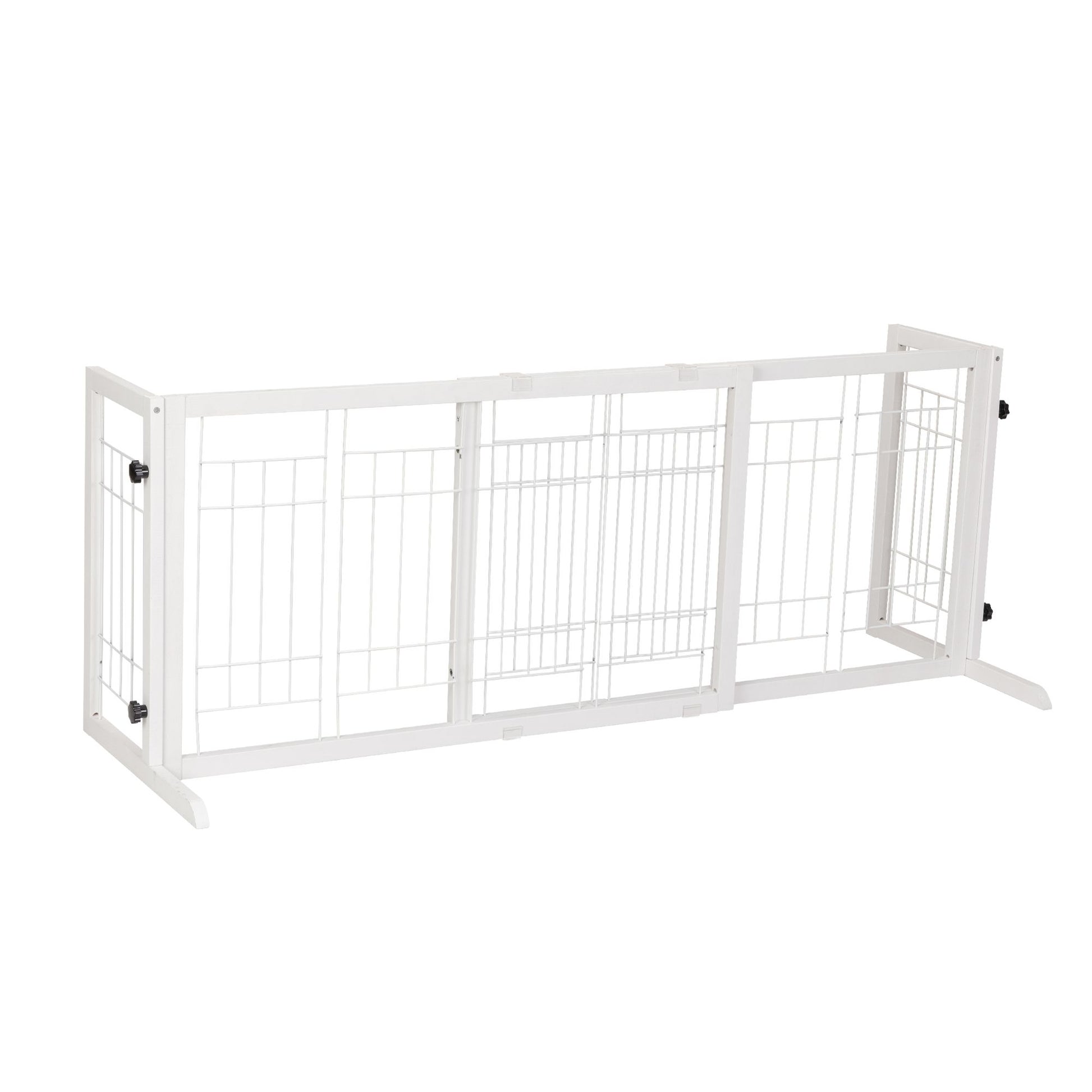 Freestanding Wooden Pet Fence for Stairs, Doorways and Hallways