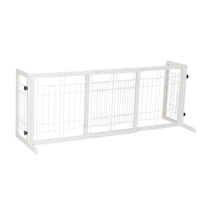Freestanding Wooden Pet Fence for Stairs, Doorways and Hallways