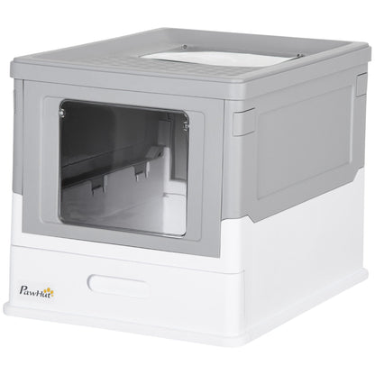 Fully Enclosed Cat Litter Box, Front Entry, Top Exit, Easy Clean
