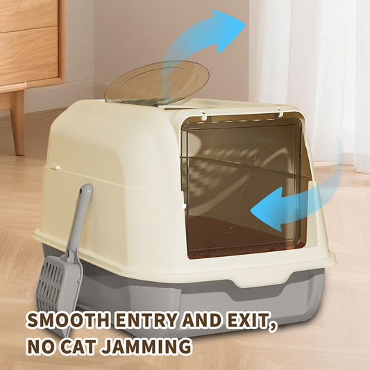 Fully Enclosed Double Door Cat Litter Box – Spacious Interior