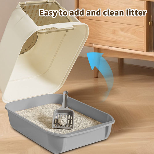 Fully Enclosed Double Door Cat Litter Box – Spacious Interior