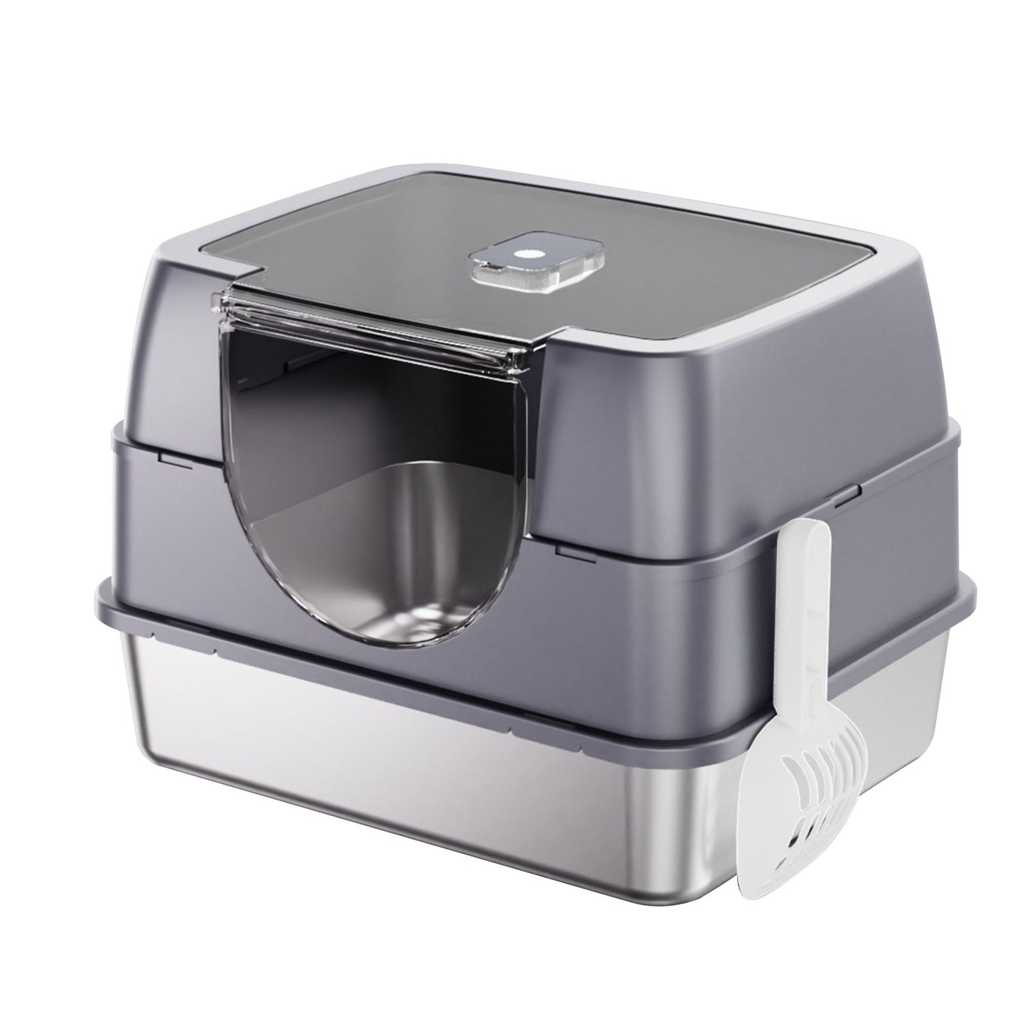Fully Enclosed Stainless Steel Cat Litter Box White - 2025 Top
