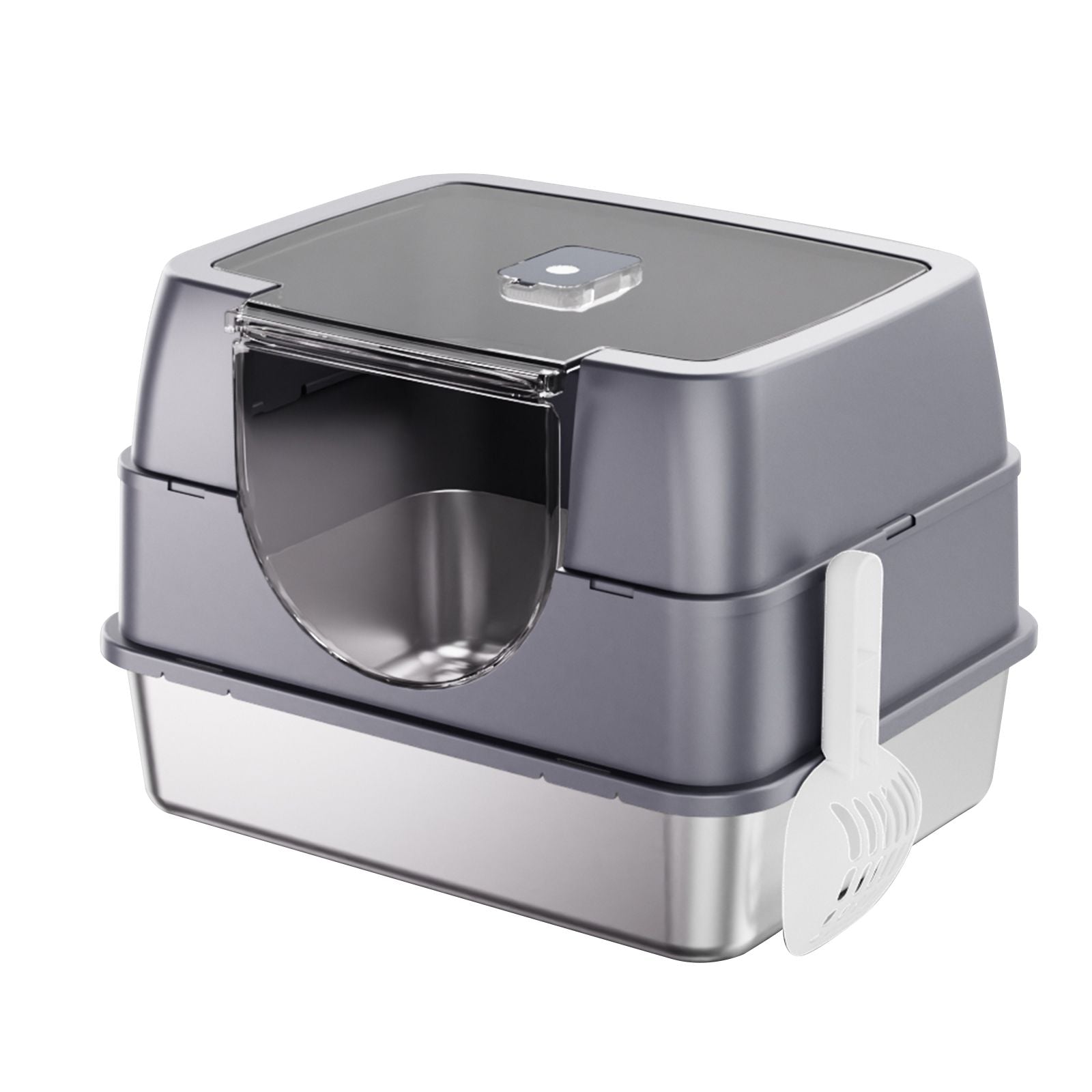 Fully Enclosed Stainless Steel Cat Litter Box White - 2025 Top