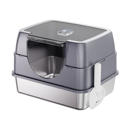 Fully Enclosed Stainless Steel Cat Litter Box White - 2025 Top