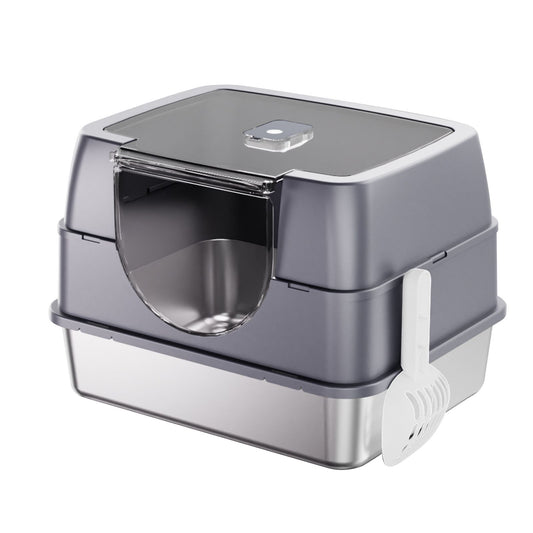 Fully Enclosed Stainless Steel Cat Litter Box White - 2025 Top