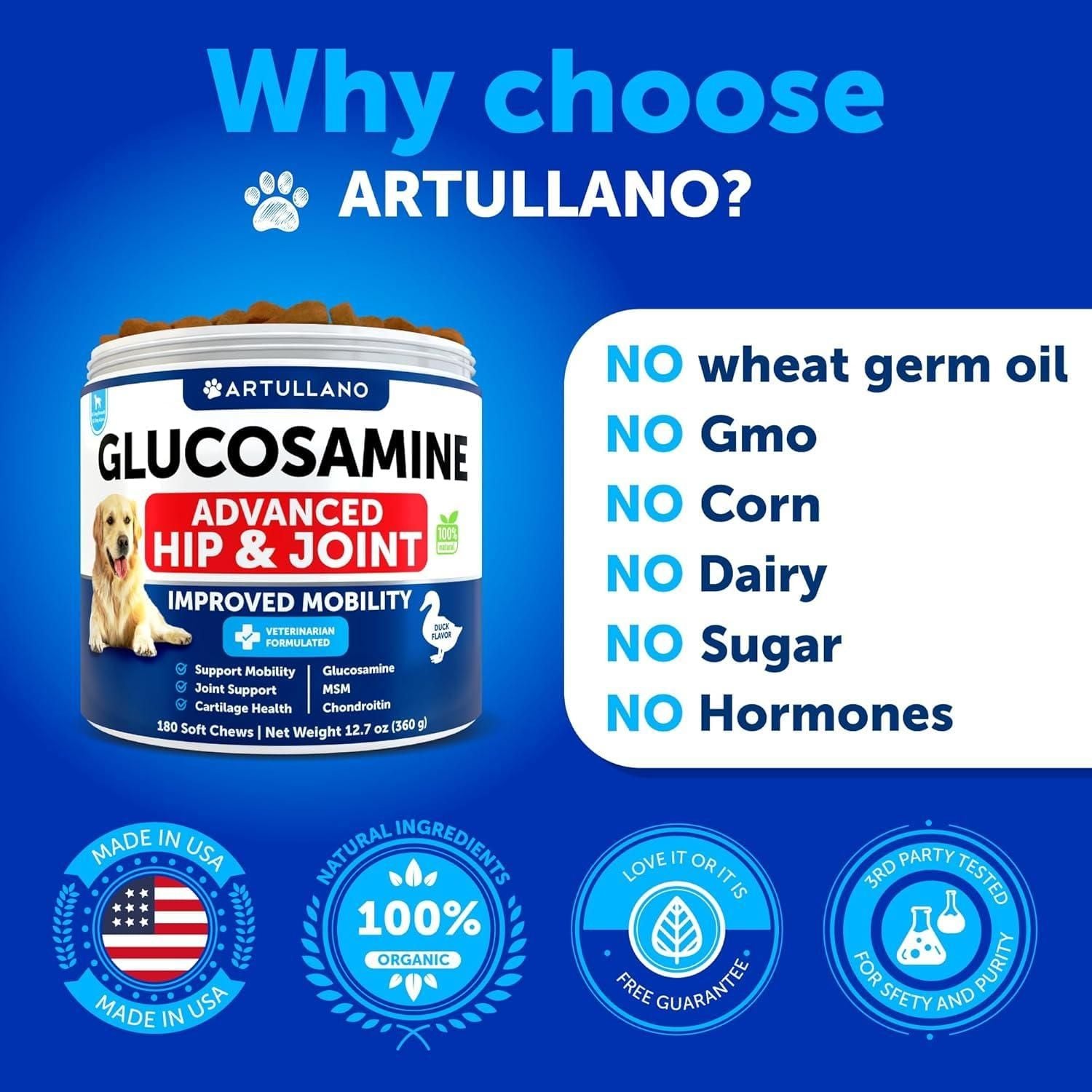 Glucosamine Hip & Joint Chews for Large Dogs, 120 Soft Chews
