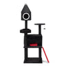 Gothic Cat Tree with Coffin Bed, 64in Black Cat Tower with Condo