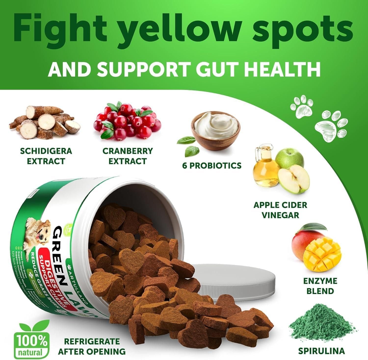 Grass Guard Chews for Dogs, Lawn Burn Spot Support