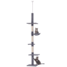 Gray Adjustable Height 102" Floor to Ceiling Cat Tree 5 Level Tower