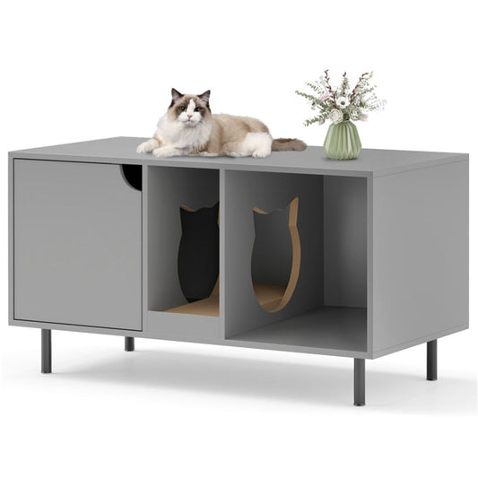 Gray Cat Litter Box Enclosure