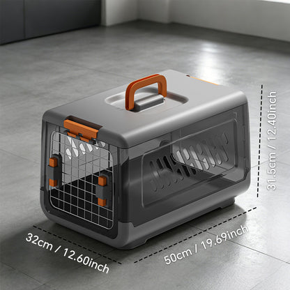 Grey Aviation Enclosed Cat Litter Box with Handle, Spacious Anti