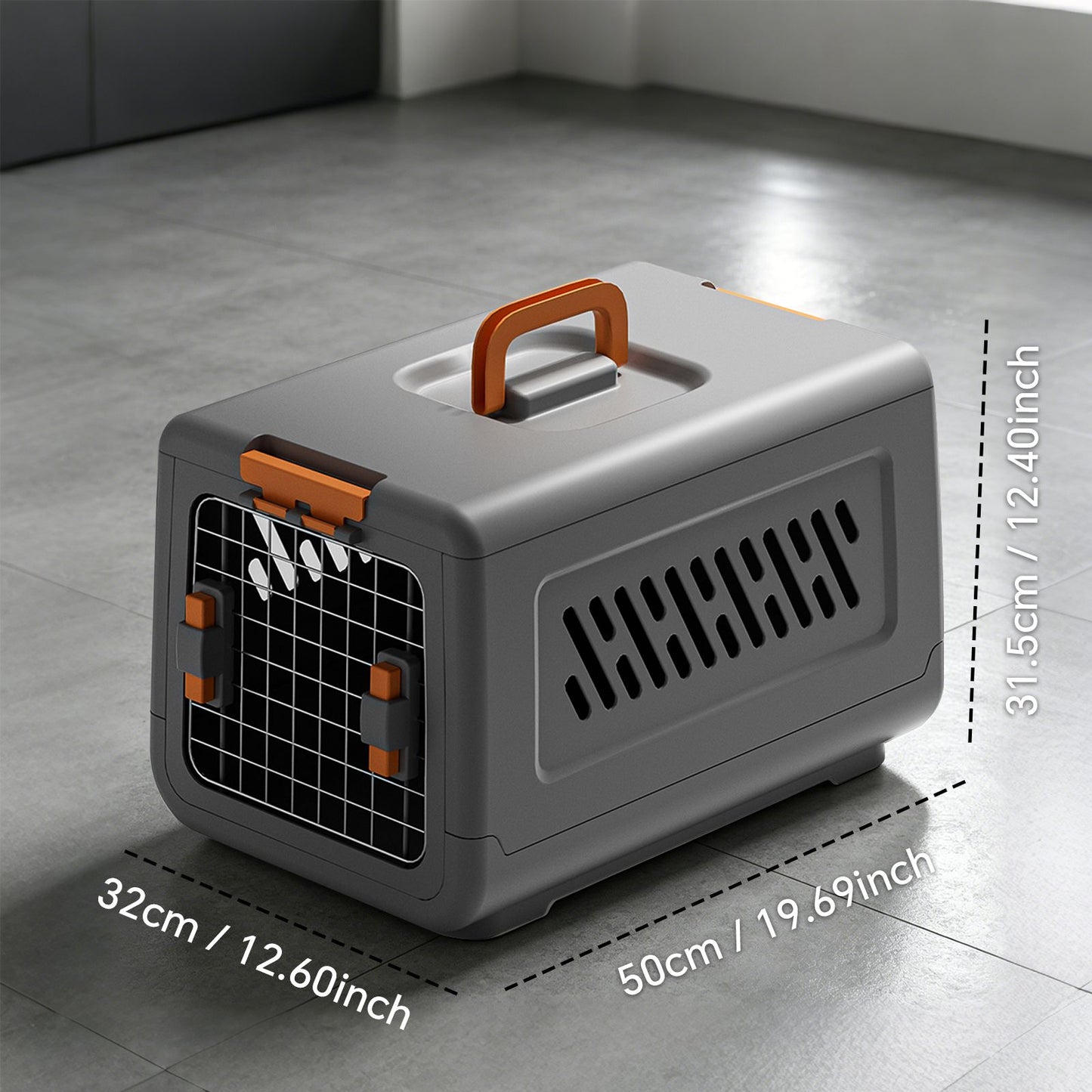 Grey Aviation Enclosed Cat Litter Box with Handle, Spacious Anti