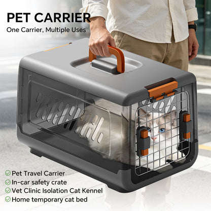 Grey Aviation Enclosed Cat Litter Box with Handle, Spacious Anti