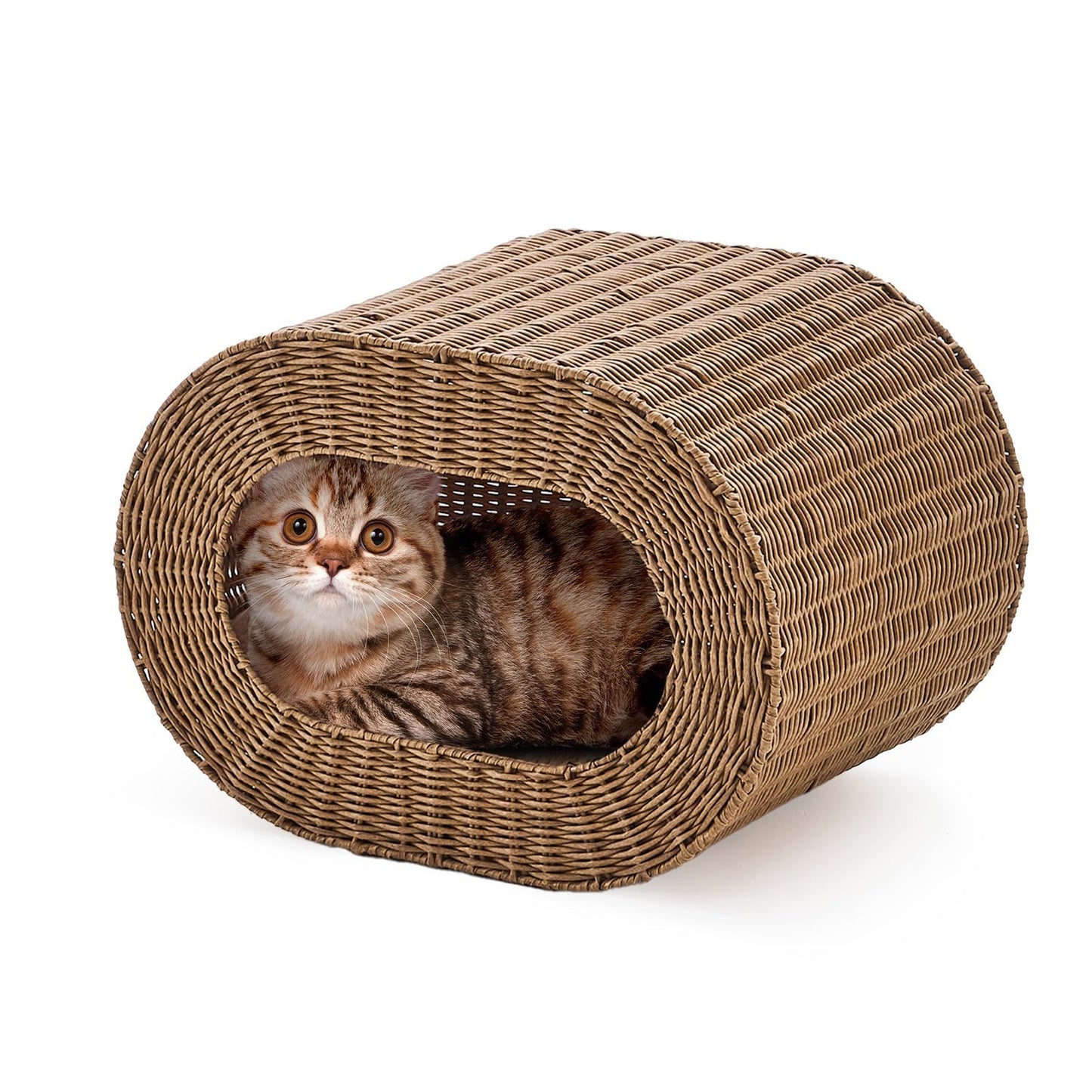 Handwoven Cat Cave House - Indoor Kitten Bed with Double-Sided