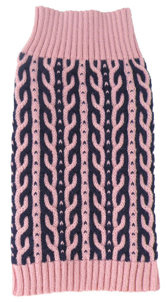 Harmonious Dual Color Weaved Heavy Cable Knitted