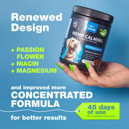 Hemp Calming Chews for Dogs, Melatonin, Chamomile & Vitamin B