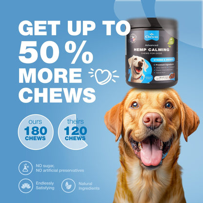 Hemp Calming Chews for Dogs, Melatonin, Chamomile & Vitamin B