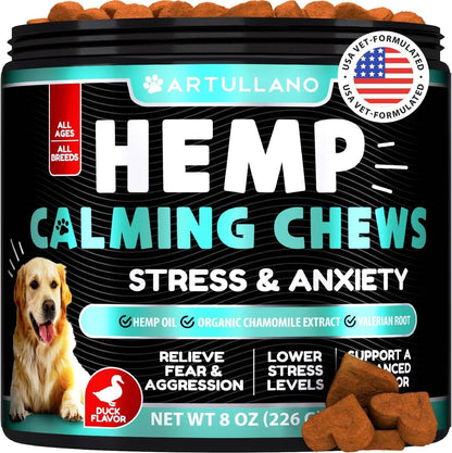 Hemp Calming Chews for Dogs with Turmeric, Valerian & Ginger