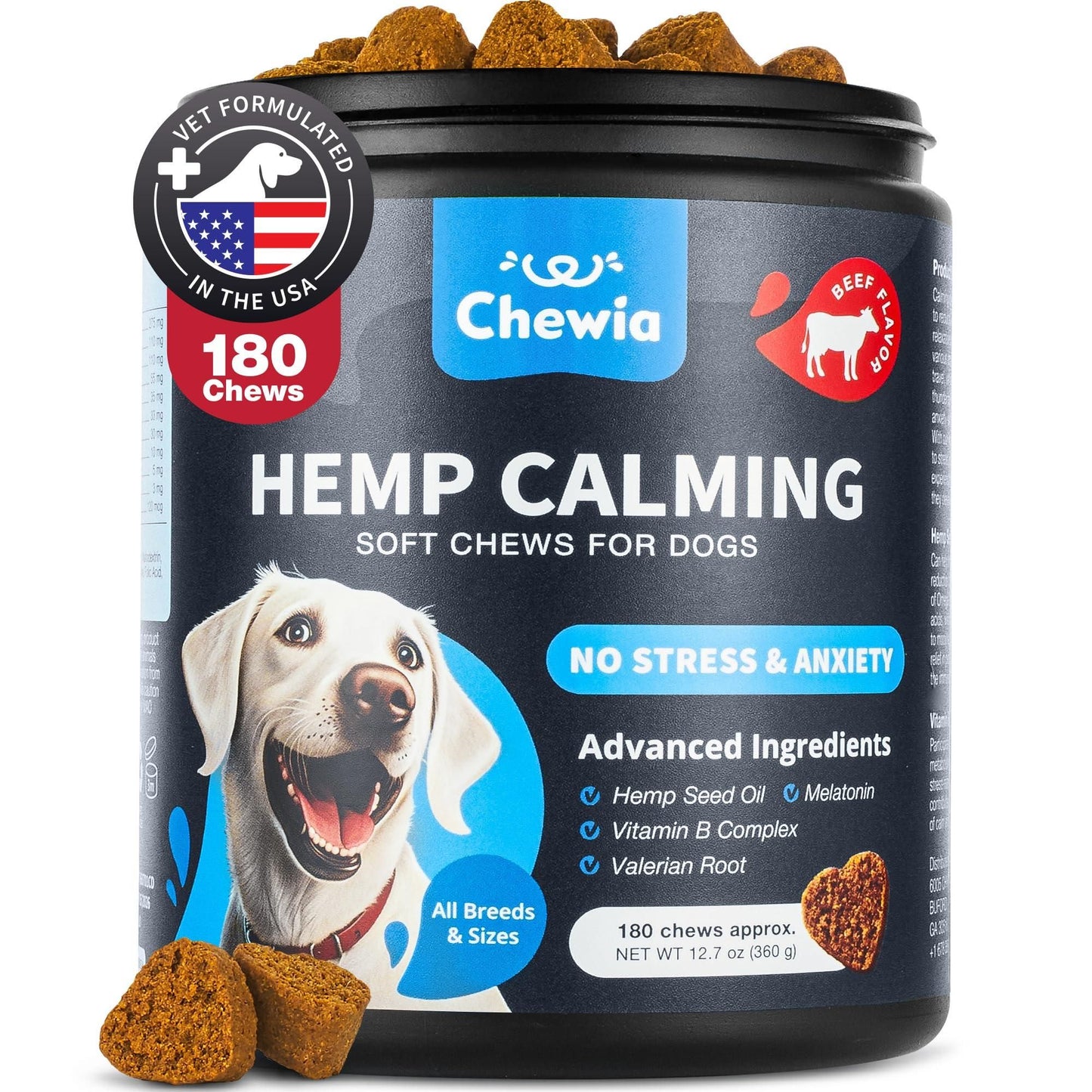 Hemp Calming Chews for Dogs with L-Theanine & Chamomile