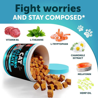 Hemp Calming Chews for Cats with Melatonin, 135 Soft Chews